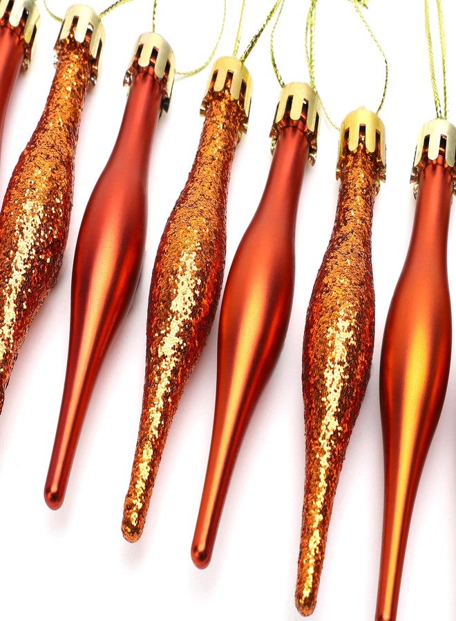 Christmas Concepts® Pack of 15-8.5cm, 85mm (3.4") Droplet Baubles - Matte & Glitter Design - Christmas Ornaments (Copper) - Image 3